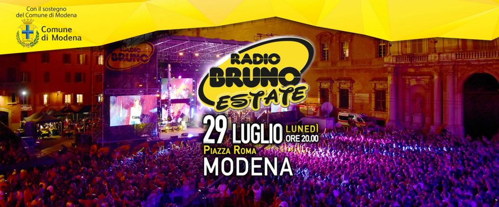 Radio Bruno Estate 2019 a Modena: scaletta e ordine di uscita