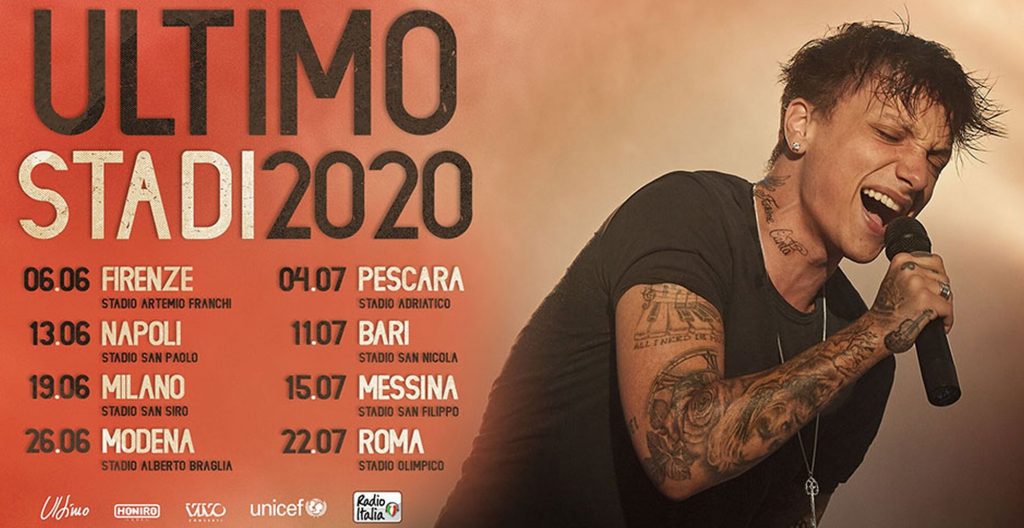 Ultimo: svelate le città del tour 2020 negli stadi
