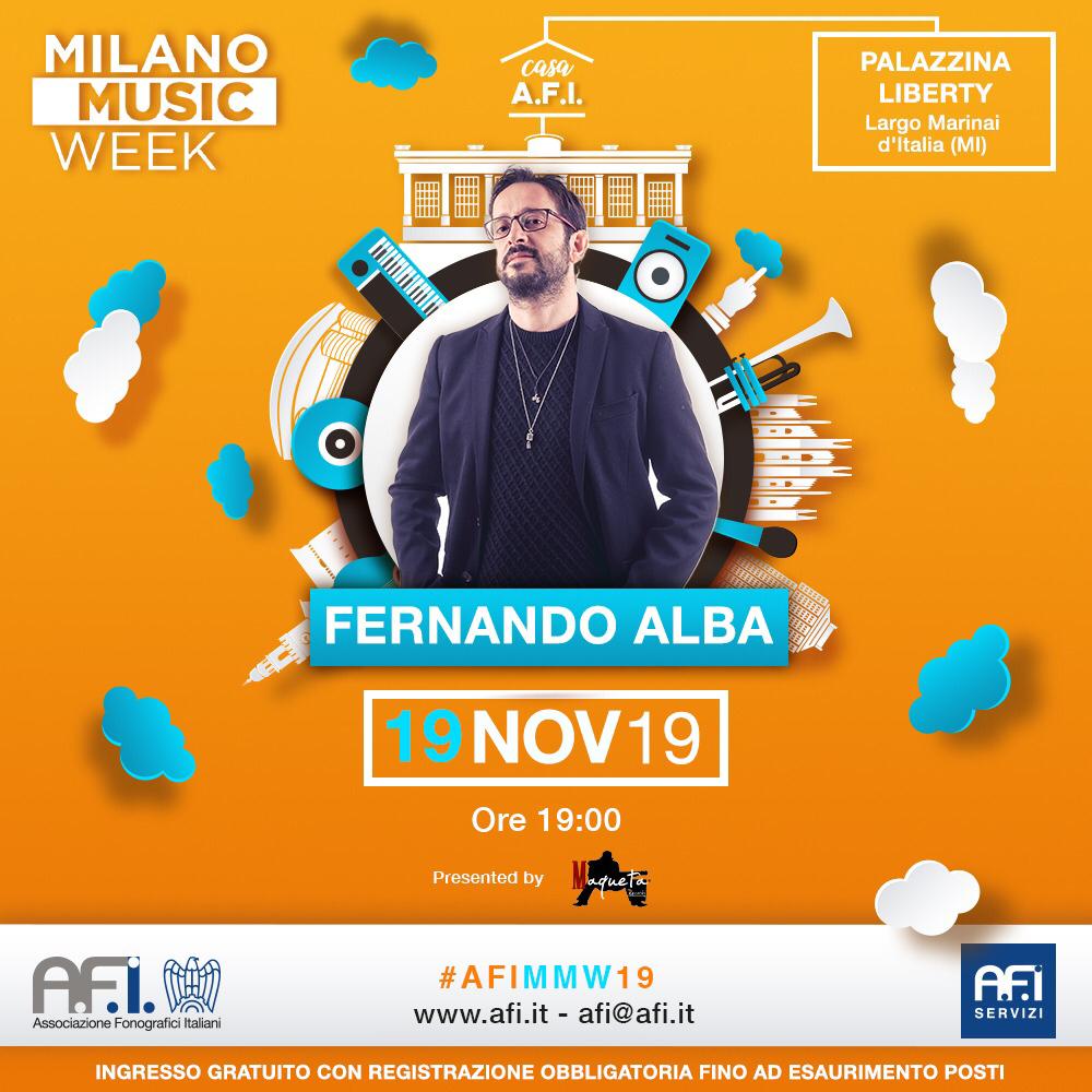 Fernando Alba ospite alla Milano Music Week 2019
