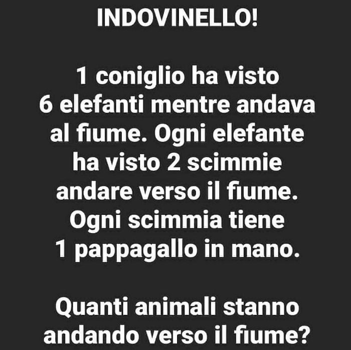 Indovinello Del Coniglio Elefanti Scimmie E Pappagalli Ragionamento E Soluzione Bellacanzone